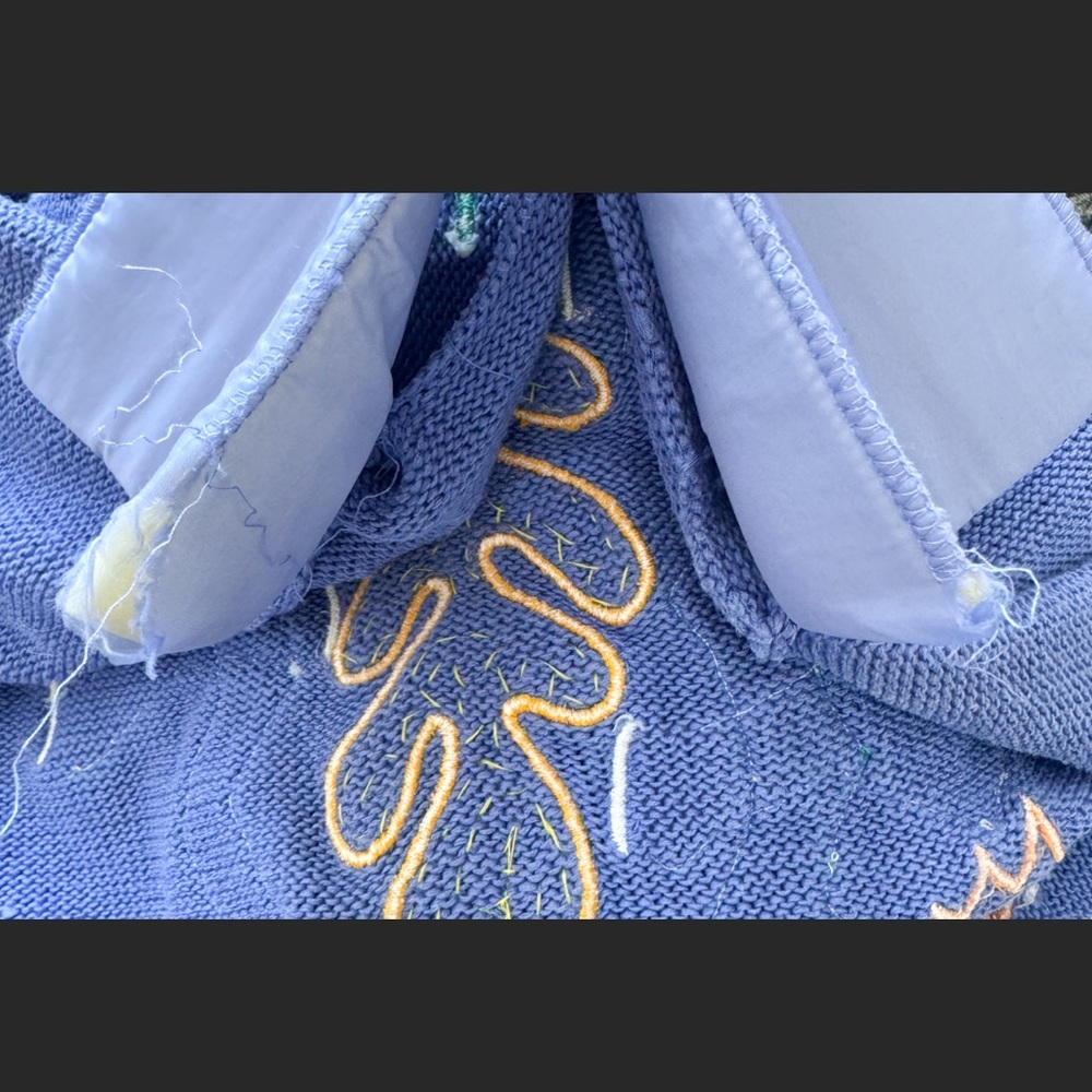 Vtg 80s I.B. Diffusion Mock Neck 3D Geometric Boxy Sweater S Art to Wear - Picture 8 of 9